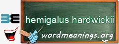 WordMeaning blackboard for hemigalus hardwickii